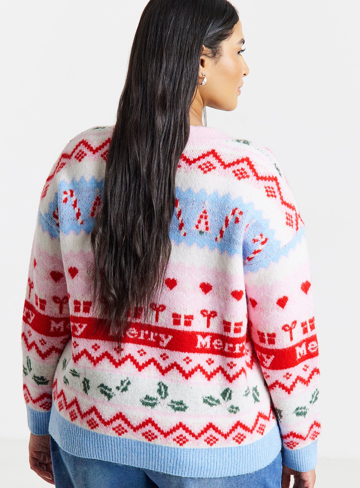 SIMPLY BE Christmas Fair Isle Cardigan 16-18 - Image 2 thumbnail